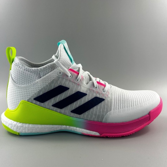 Adidas Crazyflight Mid Women Size 9 White Pink Volleyball Shoes HP3337 NEW - Picture 1 of 6
